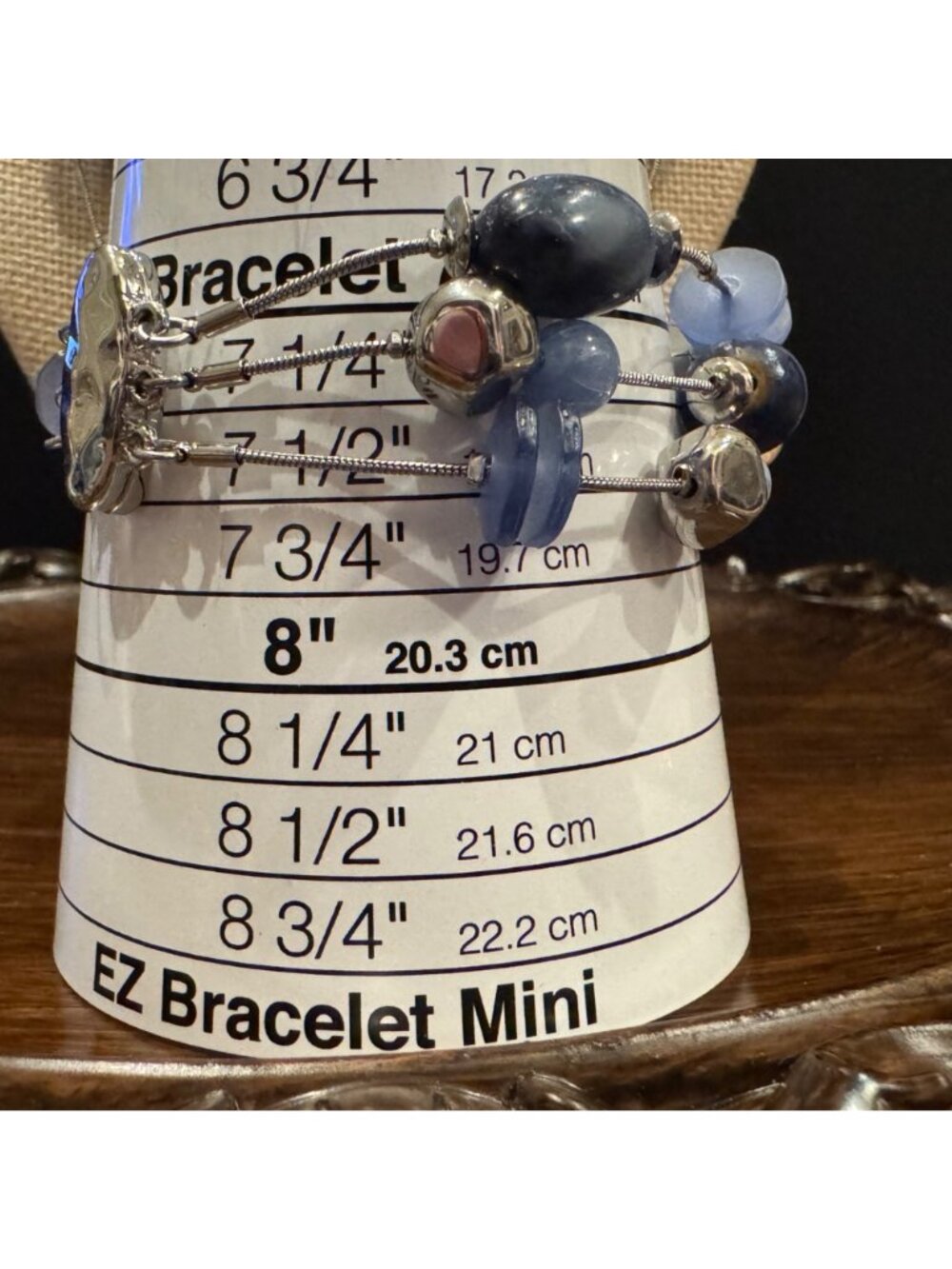 Chicos Blue Multi-Strand Necklace Bracelet & Earrings Set w Silver-Tone Accents - Picture 12 of 16